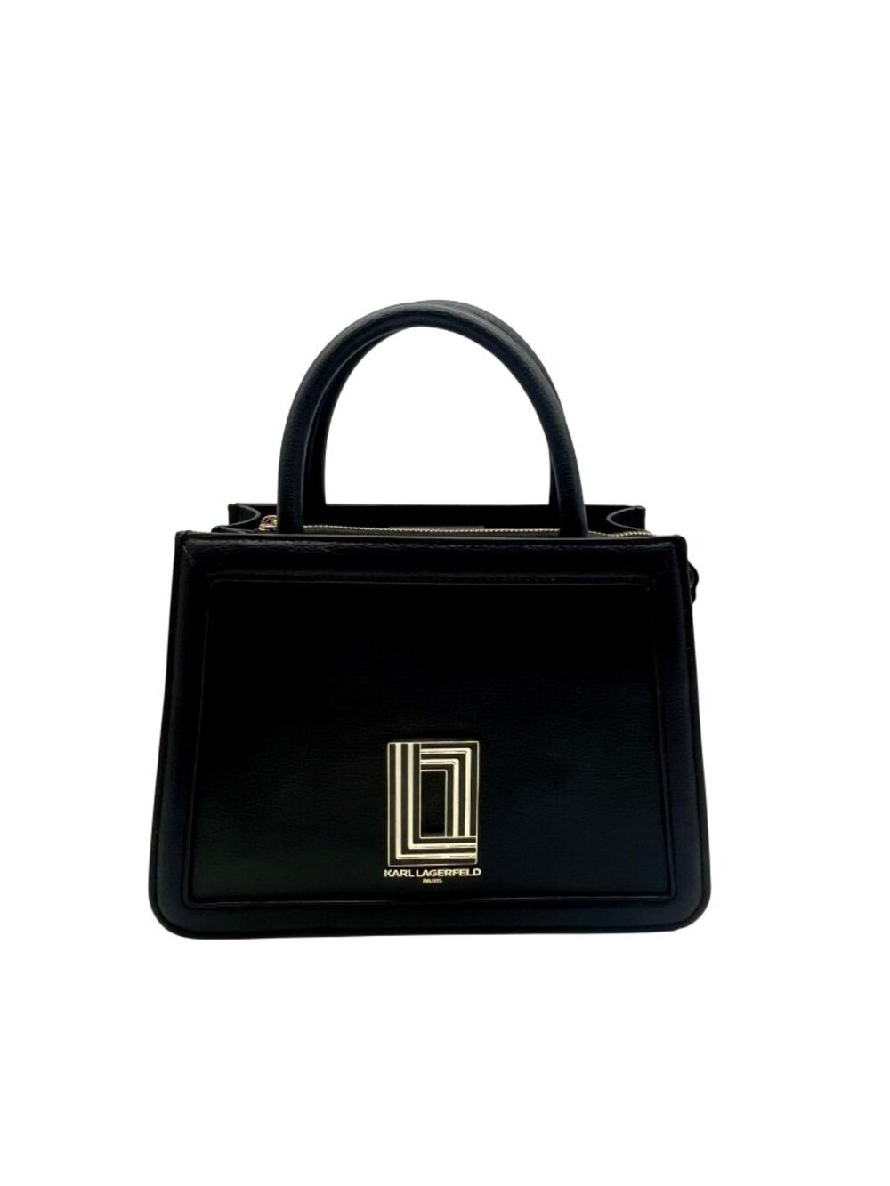 Karl Lagerfeld Black Paris Simone Leather Convertible Satchel